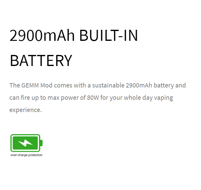 gemm 80w kit 2900mah built-in battery