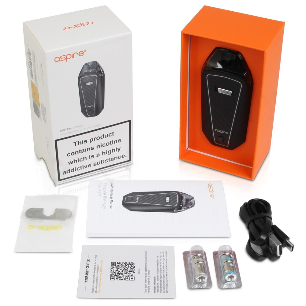 aspire avp pro pod kit package contents