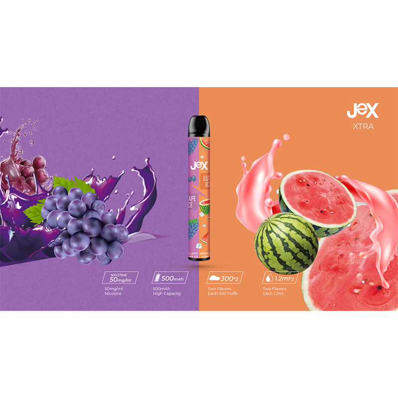 JeX XTRA Disposable Vape Kit Dual Flavor 600 Puffs 500mAh Vapesourcing