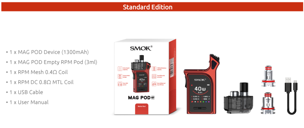 SMOK Mag Pod Package List