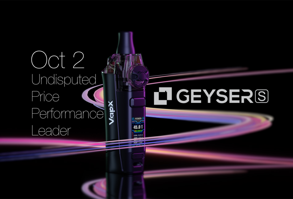 Kit Geyser S 50W Pod System 1500mah VapX Cigarettes électroniques 