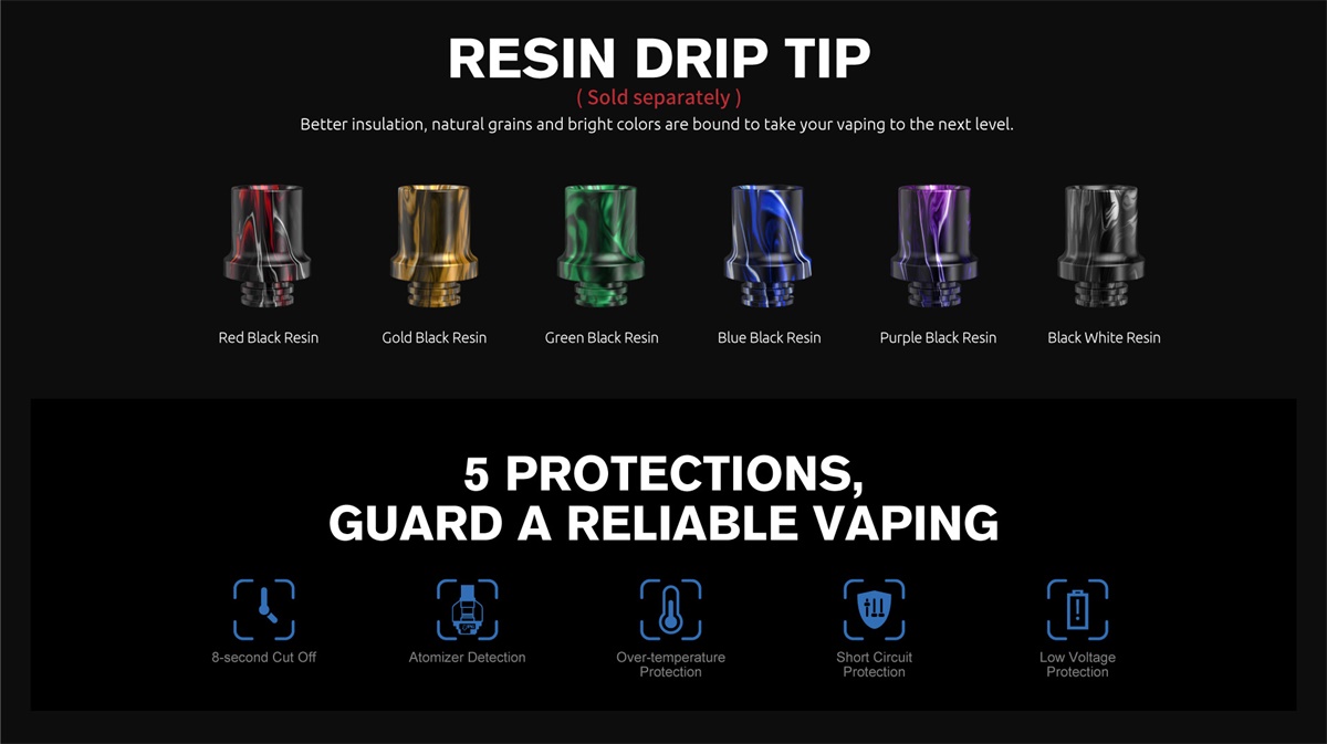 SMOK Thallo Resin Drip Tip and 5 Protections