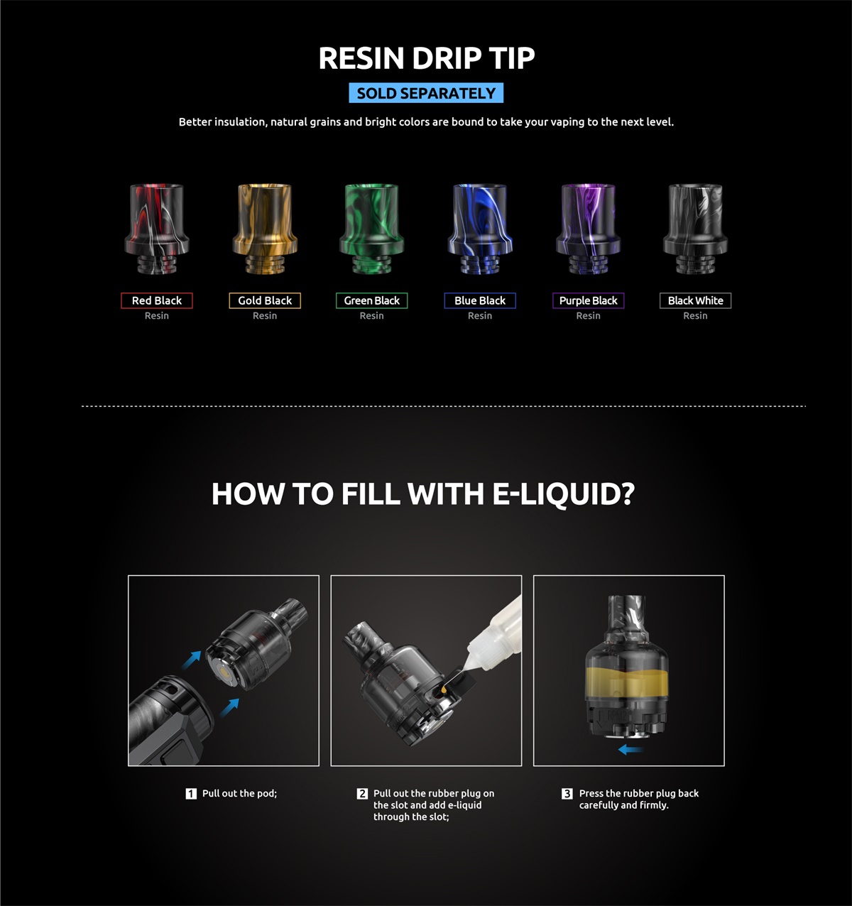 SMOK Thallo S Resin Drip Tip and E-juice Refill