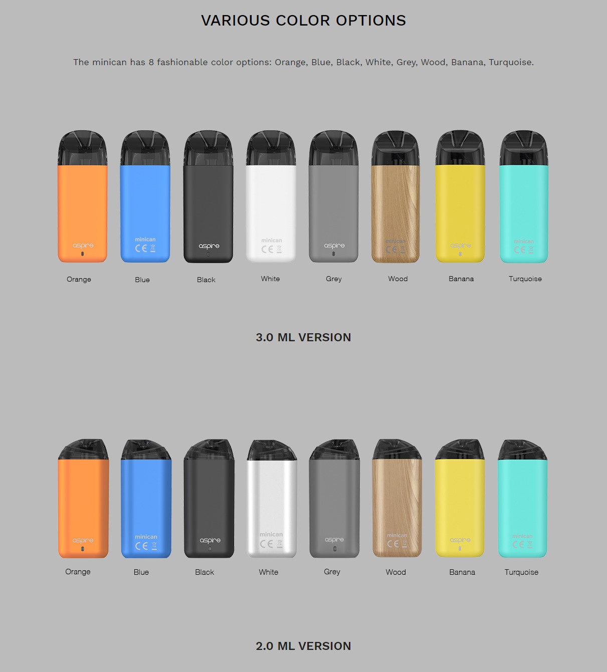 Aspire Minican Various Color Options