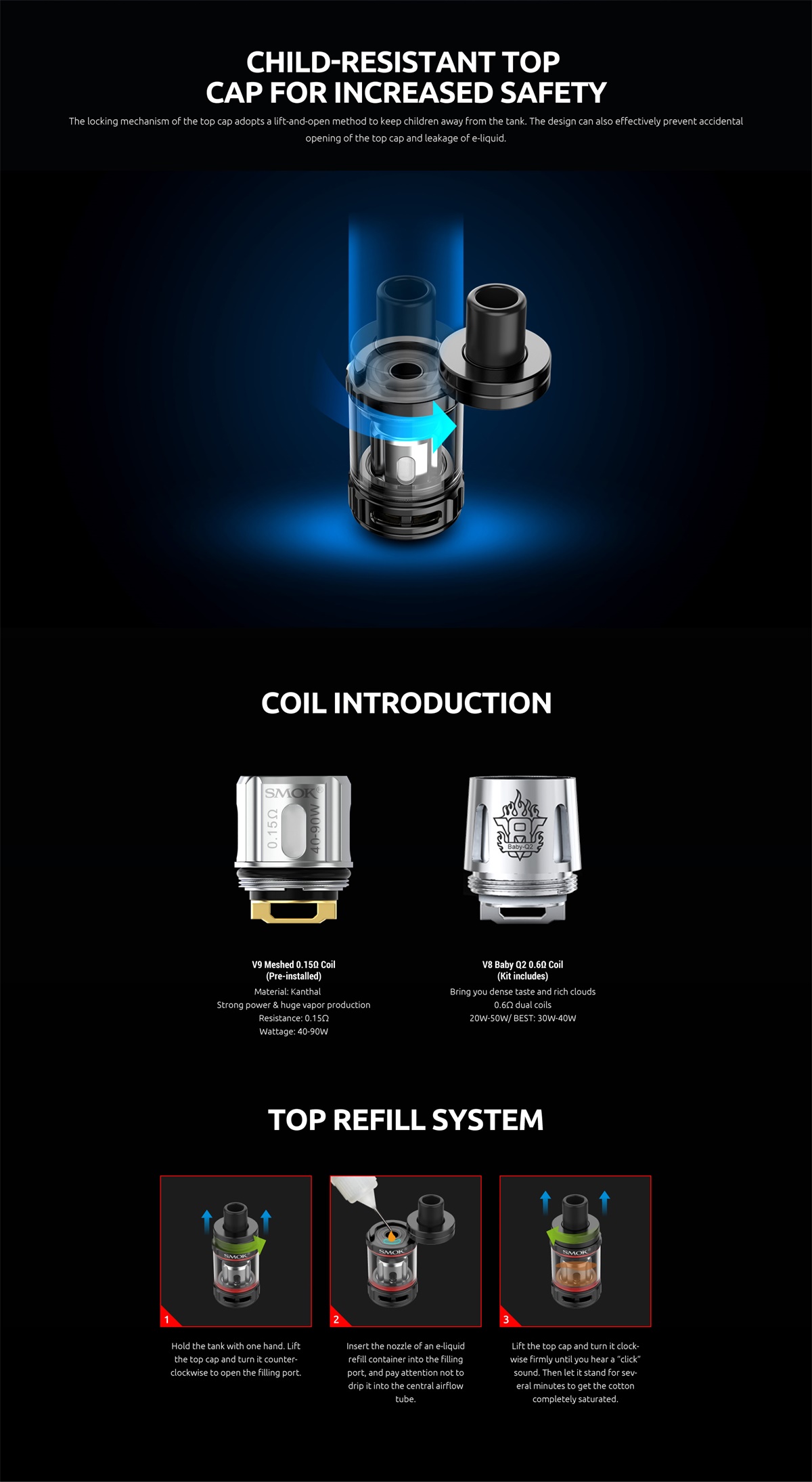 TFV9 MINI Tank Fill System and Compatible With Coil