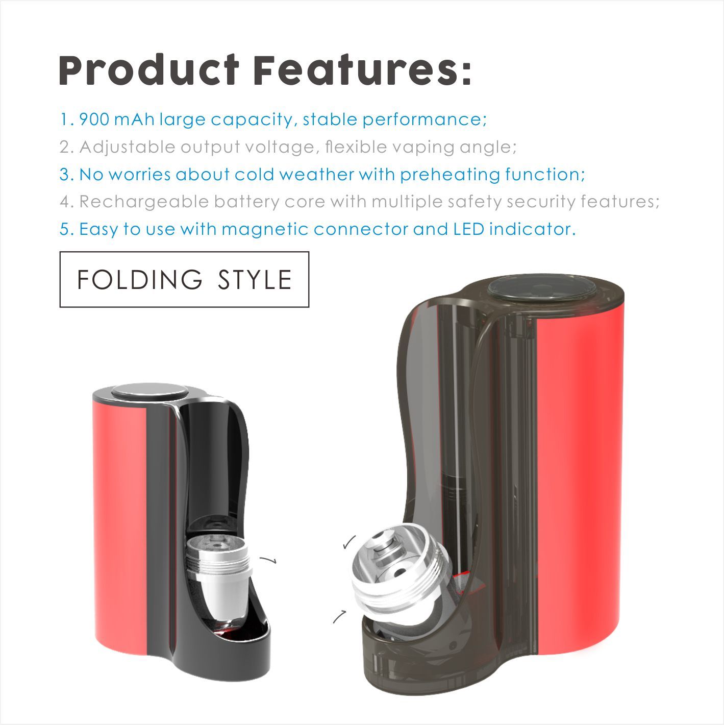 vapmod pipe 710 vaporizer features