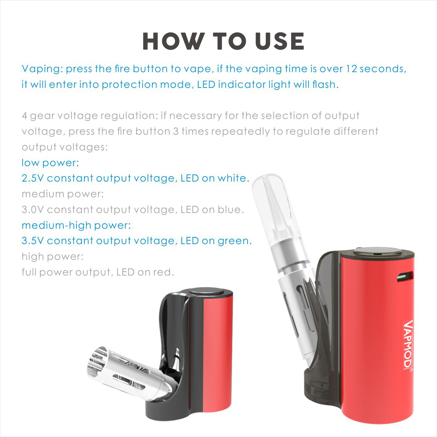 vapmod pipe 710 vaporizer how to use