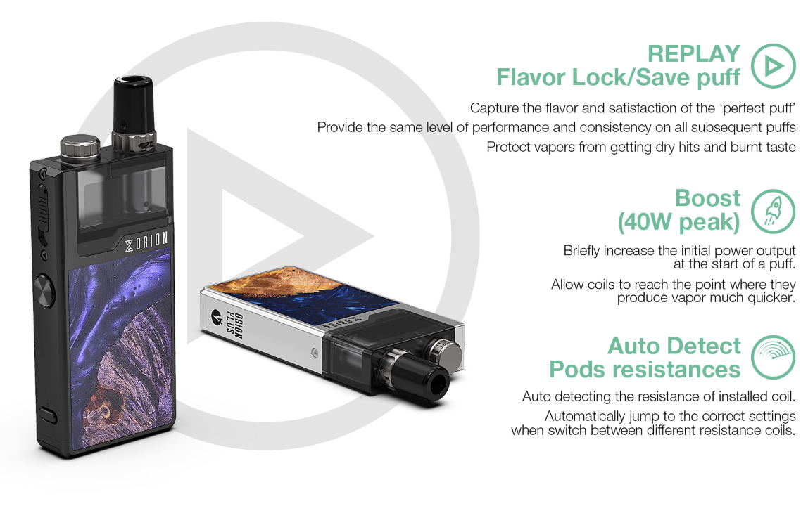 Lost Vape Orion Plus Replay and Boost function
