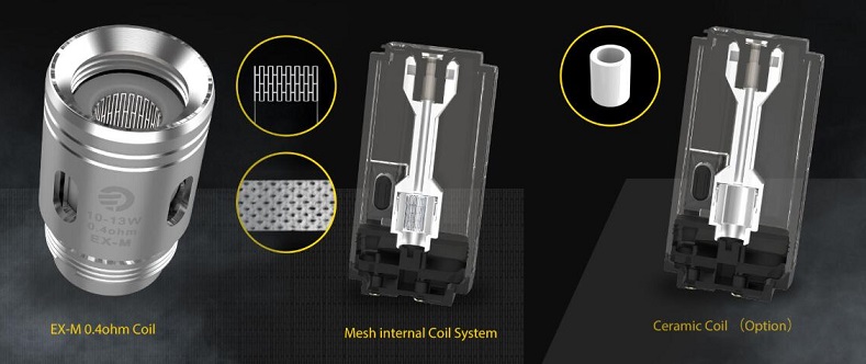 Joyetech Exceed Grip uses Mesh coil 